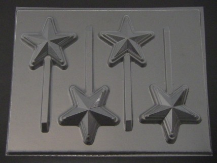 3558 Super Hero Star Chocolate or Hard Candy Lollipop Mold